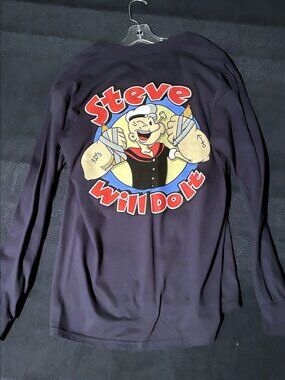 Full Send Nelk Boys Steve Will Do It Popeye Long Sleeve Shirt Navy Men's Large
